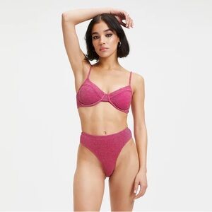 Good American Pink Glitter Bikini